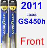 Front Wiper Blade Pack for 2011 Lexus GS450h - Hybrid