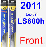 Front Wiper Blade Pack for 2011 Lexus LS600h - Hybrid