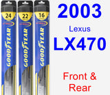 Front & Rear Wiper Blade Pack for 2003 Lexus LX470 - Hybrid