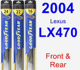 Front & Rear Wiper Blade Pack for 2004 Lexus LX470 - Hybrid