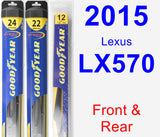 Front & Rear Wiper Blade Pack for 2015 Lexus LX570 - Hybrid