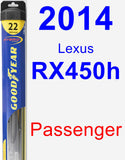 Passenger Wiper Blade for 2014 Lexus RX450h - Hybrid