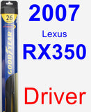 Driver Wiper Blade for 2007 Lexus RX350 - Hybrid