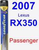 Passenger Wiper Blade for 2007 Lexus RX350 - Hybrid