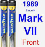 Front Wiper Blade Pack for 1989 Lincoln Mark VII - Hybrid