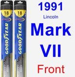 Front Wiper Blade Pack for 1991 Lincoln Mark VII - Hybrid