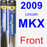 Front Wiper Blade Pack for 2009 Lincoln MKX - Hybrid