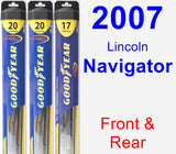 Front & Rear Wiper Blade Pack for 2007 Lincoln Navigator - Hybrid