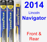 Front & Rear Wiper Blade Pack for 2014 Lincoln Navigator - Hybrid