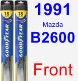 Front Wiper Blade Pack for 1991 Mazda B2600 - Hybrid