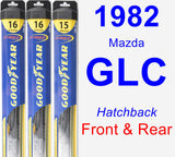 Front & Rear Wiper Blade Pack for 1982 Mazda GLC - Hybrid