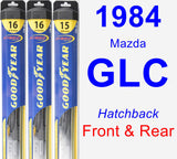 Front & Rear Wiper Blade Pack for 1984 Mazda GLC - Hybrid