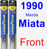 Front Wiper Blade Pack for 1990 Mazda Miata - Hybrid