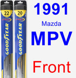 Front Wiper Blade Pack for 1991 Mazda MPV - Hybrid