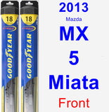 Front Wiper Blade Pack for 2013 Mazda MX-5 Miata - Hybrid