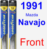 Front Wiper Blade Pack for 1991 Mazda Navajo - Hybrid