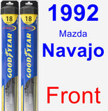 Front Wiper Blade Pack for 1992 Mazda Navajo - Hybrid