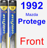 Front Wiper Blade Pack for 1992 Mazda Protege - Hybrid