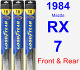 Front & Rear Wiper Blade Pack for 1984 Mazda RX-7 - Hybrid