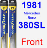 Front Wiper Blade Pack for 1981 Mercedes-Benz 380SL - Hybrid