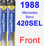 Front Wiper Blade Pack for 1988 Mercedes-Benz 420SEL - Hybrid