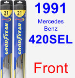 Front Wiper Blade Pack for 1991 Mercedes-Benz 420SEL - Hybrid