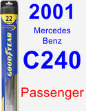 Passenger Wiper Blade for 2001 Mercedes-Benz C240 - Hybrid