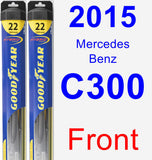 Front Wiper Blade Pack for 2015 Mercedes-Benz C300 - Hybrid