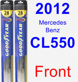 Front Wiper Blade Pack for 2012 Mercedes-Benz CL550 - Hybrid
