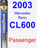 Passenger Wiper Blade for 2003 Mercedes-Benz CL600 - Hybrid