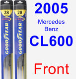 Front Wiper Blade Pack for 2005 Mercedes-Benz CL600 - Hybrid