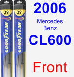 Front Wiper Blade Pack for 2006 Mercedes-Benz CL600 - Hybrid
