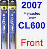 Front Wiper Blade Pack for 2007 Mercedes-Benz CL600 - Hybrid