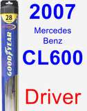 Driver Wiper Blade for 2007 Mercedes-Benz CL600 - Hybrid