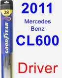 Driver Wiper Blade for 2011 Mercedes-Benz CL600 - Hybrid