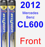 Front Wiper Blade Pack for 2012 Mercedes-Benz CL600 - Hybrid