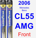 Front Wiper Blade Pack for 2006 Mercedes-Benz CL55 AMG - Hybrid