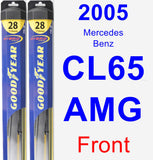 Front Wiper Blade Pack for 2005 Mercedes-Benz CL65 AMG - Hybrid