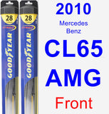 Front Wiper Blade Pack for 2010 Mercedes-Benz CL65 AMG - Hybrid