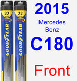 Front Wiper Blade Pack for 2015 Mercedes-Benz C180 - Hybrid