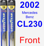 Front Wiper Blade Pack for 2002 Mercedes-Benz CL230 - Hybrid