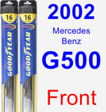 Front Wiper Blade Pack for 2002 Mercedes-Benz G500 - Hybrid