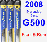 Front & Rear Wiper Blade Pack for 2008 Mercedes-Benz G500 - Hybrid