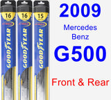 Front & Rear Wiper Blade Pack for 2009 Mercedes-Benz G500 - Hybrid