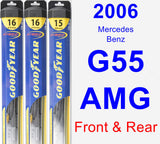 Front & Rear Wiper Blade Pack for 2006 Mercedes-Benz G55 AMG - Hybrid