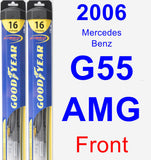 Front Wiper Blade Pack for 2006 Mercedes-Benz G55 AMG - Hybrid