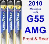 Front & Rear Wiper Blade Pack for 2010 Mercedes-Benz G55 AMG - Hybrid