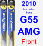 Front Wiper Blade Pack for 2010 Mercedes-Benz G55 AMG - Hybrid