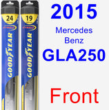 Front Wiper Blade Pack for 2015 Mercedes-Benz GLA250 - Hybrid