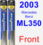 Front Wiper Blade Pack for 2003 Mercedes-Benz ML350 - Hybrid